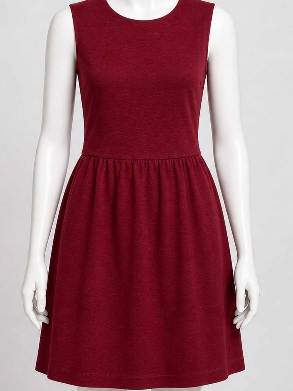 J Crew Women’s  Sleeveless Burgundy Fit-and-Flare Dress. XS. Pockets